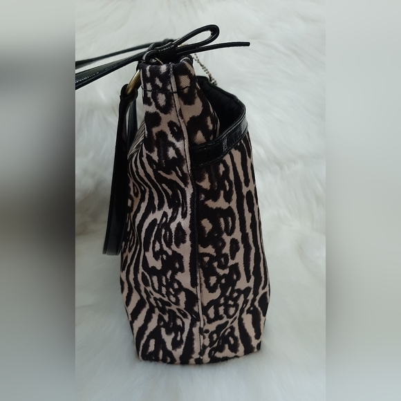 COACH Signature Leopard Ocelot Animal Print Zip Tote Shoulder Bag - Picture 6 of 12